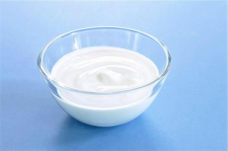 Natural yogurt in a glass bowl Stock Photo - Premium Royalty-Free, Code: 659-06153230