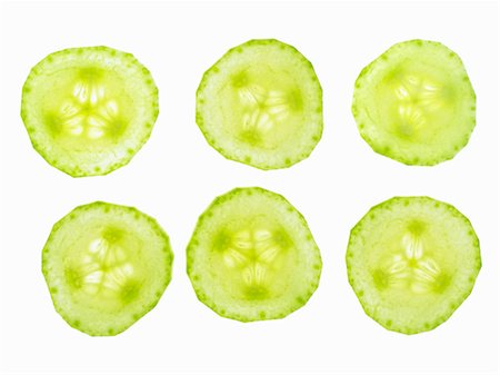 Six cucumber slices Stock Photo - Premium Royalty-Free, Code: 659-06184393