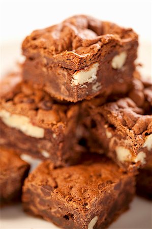 simsearch:659-06373404,k - Vegan Nut Brownies Stacked on a Plate Stock Photo - Premium Royalty-Free, Code: 659-06306158