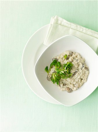rice - Mushroom risotto (seen from above) Stock Photo - Premium Royalty-Free, Code: 659-06307535