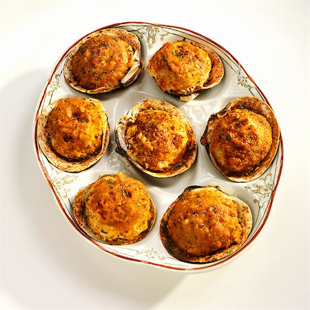 Stuffed Clams on a Dish; From Above Stock Photo - Premium Royalty-Free, Code: 659-06373064