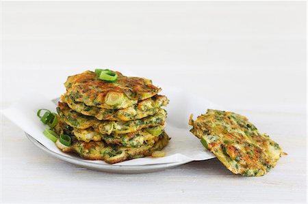 pancake - A stack of courgettes cakes Stock Photo - Premium Royalty-Free, Code: 659-06494868