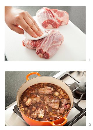 rib - Patting Dry and Braising Short Ribs Stock Photo - Premium Royalty-Free, Code: 659-06901282