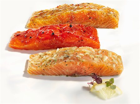 simsearch:659-03535097,k - Salmon with various marinades Foto de stock - Sin royalties Premium, Código: 659-06902098