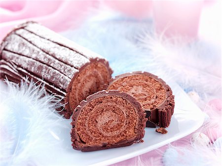 simsearch:659-06185283,k - Chocolate Swiss roll for Easter Stock Photo - Premium Royalty-Free, Code: 659-06903286