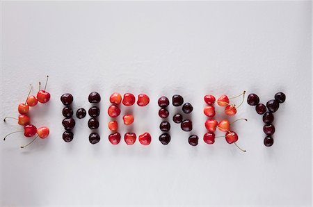 season symbols - The word 'cherry' written in cherries Stock Photo - Premium Royalty-Free, Code: 659-06903774