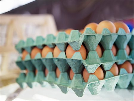 egg box - Crates of Brown Eggs; Stacked Stock Photo - Premium Royalty-Free, Code: 659-07068602