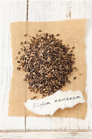 Milk thistle seeds (Silybum marianum) Stock Photo - Premium Royalty-Free, Code: 659-07069769