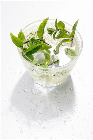 simsearch:659-07027183,k - A glass of water with fresh mint Stock Photo - Premium Royalty-Free, Code: 659-07597739