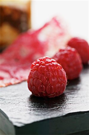 simsearch:659-07069181,k - Detail on a raspberry dessert Stock Photo - Premium Royalty-Free, Code: 659-07597950