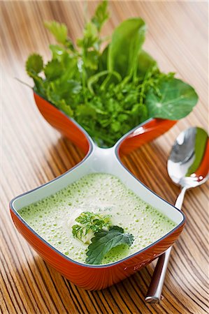 simsearch:659-06901837,k - Herb soup with nettles, watercress, chervil, sorrel and chickweed Stock Photo - Premium Royalty-Free, Code: 659-07598048