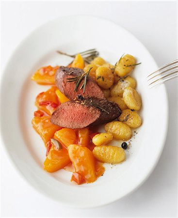 simsearch:659-08148038,k - Lamb fillet with squash and gnocchi Stock Photo - Premium Royalty-Free, Code: 659-07598192