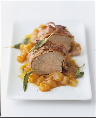 Pork fillet with prosciutto and sage Stock Photo - Premium Royalty-Free, Code: 659-07598193