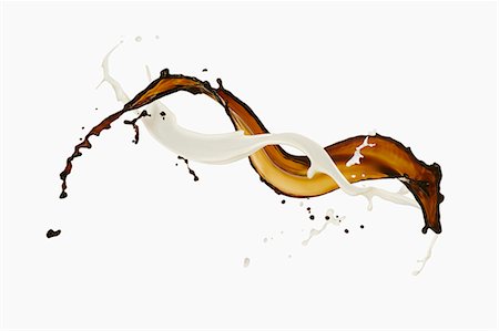 Splashes of milk and coffee Stock Photo - Premium Royalty-Free, Code: 659-07599311