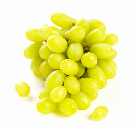 Bunch of Green Grapes on White Background Stock Photo - Premium Royalty-Free, Code: 659-07610253