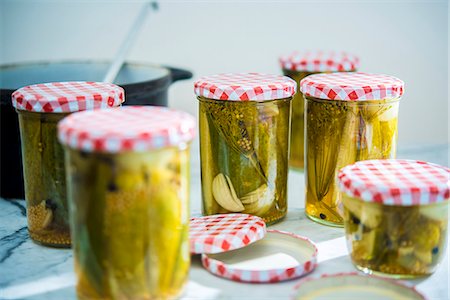 Jars of gherkins Stock Photo - Premium Royalty-Free, Code: 659-08420152