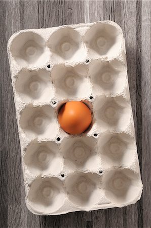 simsearch:6118-08521776,k - One brown egg in an egg carton Stock Photo - Premium Royalty-Free, Code: 659-08896989