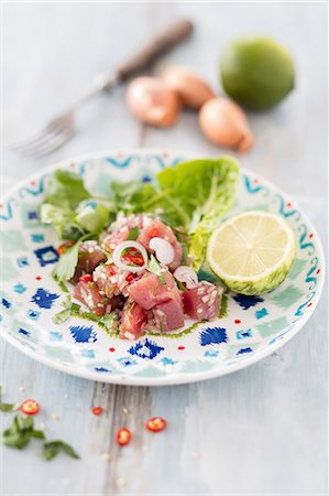 south america - Tuna fish ceviche with chilli peppers Stock Photo - Premium Royalty-Free, Code: 659-08903909