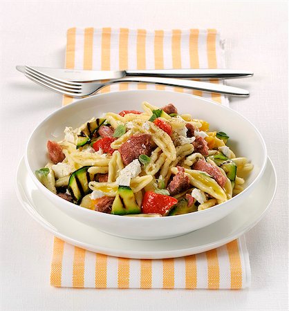 simsearch:659-08940768,k - Pasta with grilled vegetables and ricotta cheese Stock Photo - Premium Royalty-Free, Code: 659-08940837