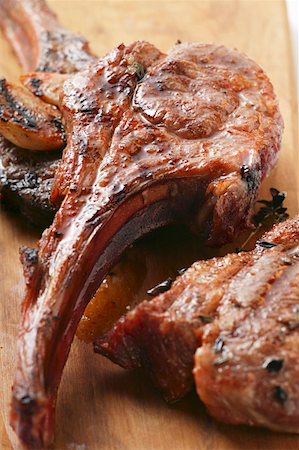 simsearch:659-06186142,k - Grilled lamb chops Stock Photo - Premium Royalty-Free, Code: 659-01844569