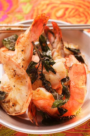 simsearch:659-06901043,k - Fried shrimps with Thai basil Stock Photo - Premium Royalty-Free, Code: 659-01846195