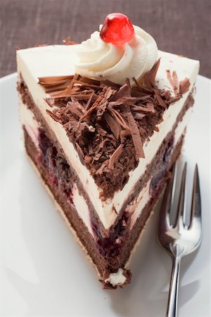 simsearch:659-01848790,k - Piece of Black Forest gateau Stock Photo - Premium Royalty-Free, Code: 659-01846278