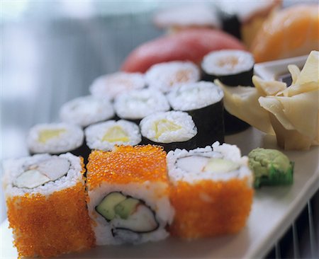 Assorted Sushi Stock Photo - Premium Royalty-Free, Code: 659-01842676