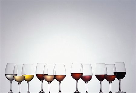 Various types of wine in glasses Stock Photo - Premium Royalty-Free, Code: 659-01850076