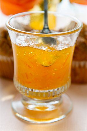 Orange jelly in a glass Stock Photo - Premium Royalty-Free, Code: 659-01852648