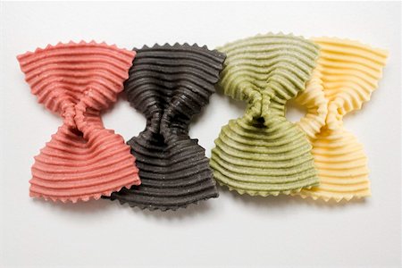 pasta bow - Coloured farfalle, side by side Stock Photo - Premium Royalty-Free, Code: 659-01864790