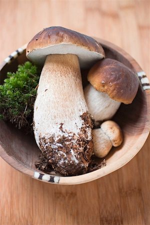 simsearch:659-02212217,k - Fresh ceps with moss in wooden bowl Stock Photo - Premium Royalty-Free, Code: 659-02212211