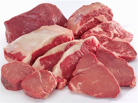 fresh meat - Various cuts of beef (fillet, loin, rump) Stock Photo - Premium Royalty-Free, Code: 659-03533971