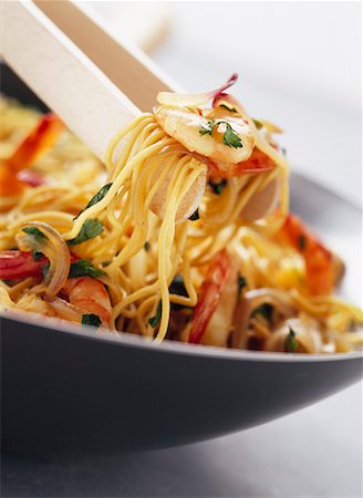 Hot peppered noodles with shrimps Stock Photo - Premium Royalty-Free, Code: 652-01668688