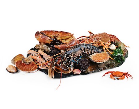 Assorted seafood and shellfish Stock Photo - Premium Royalty-Free, Code: 652-03802361
