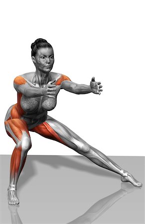 stabilising muscles - Lateral lunge Stock Photo - Premium Royalty-Free, Code: 671-02102812