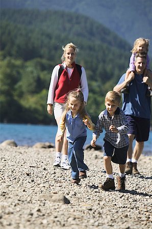 simsearch:673-02138237,k - Family hiking at the side of a lake. Stock Photo - Premium Royalty-Free, Code: 673-02137823