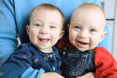 Close-up of twin babies. Stock Photo - Premium Royalty-Free, Code: 673-02137868