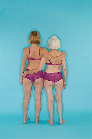 senior women body - Two women modeling lingerie Stock Photo - Premium Royalty-Free, Code: 673-02138814
