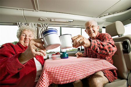 Senior couple enjoying the morning Stock Photo - Premium Royalty-Free, Code: 673-02139431