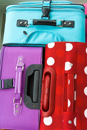 Three colorful suitcases Stock Photo - Premium Royalty-Free, Code: 673-02216481