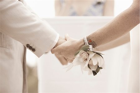 wedding couple holding hands Stock Photo - Premium Royalty-Free, Code: 673-03623190