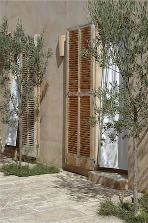 Front door with window shutters Stock Photo - Premium Royalty-Free, Code: 689-05610335