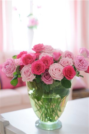 roses in vase - Bunch of pink and red roses Stock Photo - Premium Royalty-Free, Code: 689-05611441