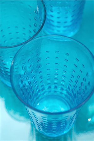 embellished - Three blue drinking glasses Stock Photo - Premium Royalty-Free, Code: 689-05611503