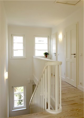 steps inside house - Upper floor and staircase Stock Photo - Premium Royalty-Free, Code: 689-05612353
