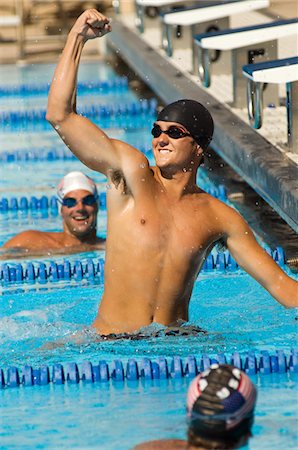 Winning Swimmer Stock Photo - Premium Royalty-Free, Code: 694-03319373