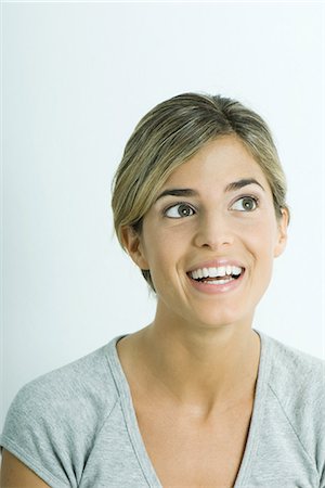 simsearch:695-03376367,k - Woman, smiling, looking away, portrait Stock Photo - Premium Royalty-Free, Code: 695-05765809