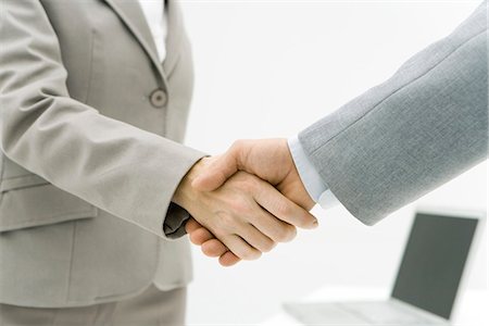 simsearch:640-03262464,k - Two business associates shaking hands, cropped view Stock Photo - Premium Royalty-Free, Code: 695-05768439