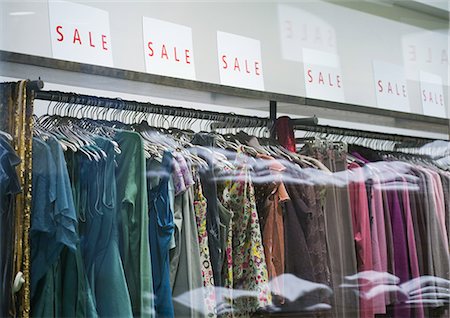 reduction - Racks of clothing in store during sale Stock Photo - Premium Royalty-Free, Code: 695-05762954
