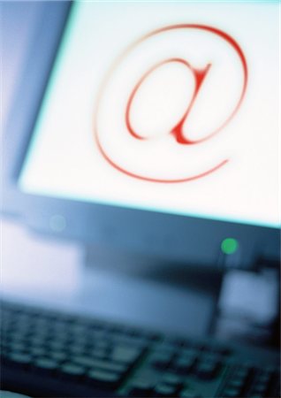 simsearch:695-05771662,k - Computer screen with @ symbol, blurred Stock Photo - Premium Royalty-Free, Code: 695-05774935